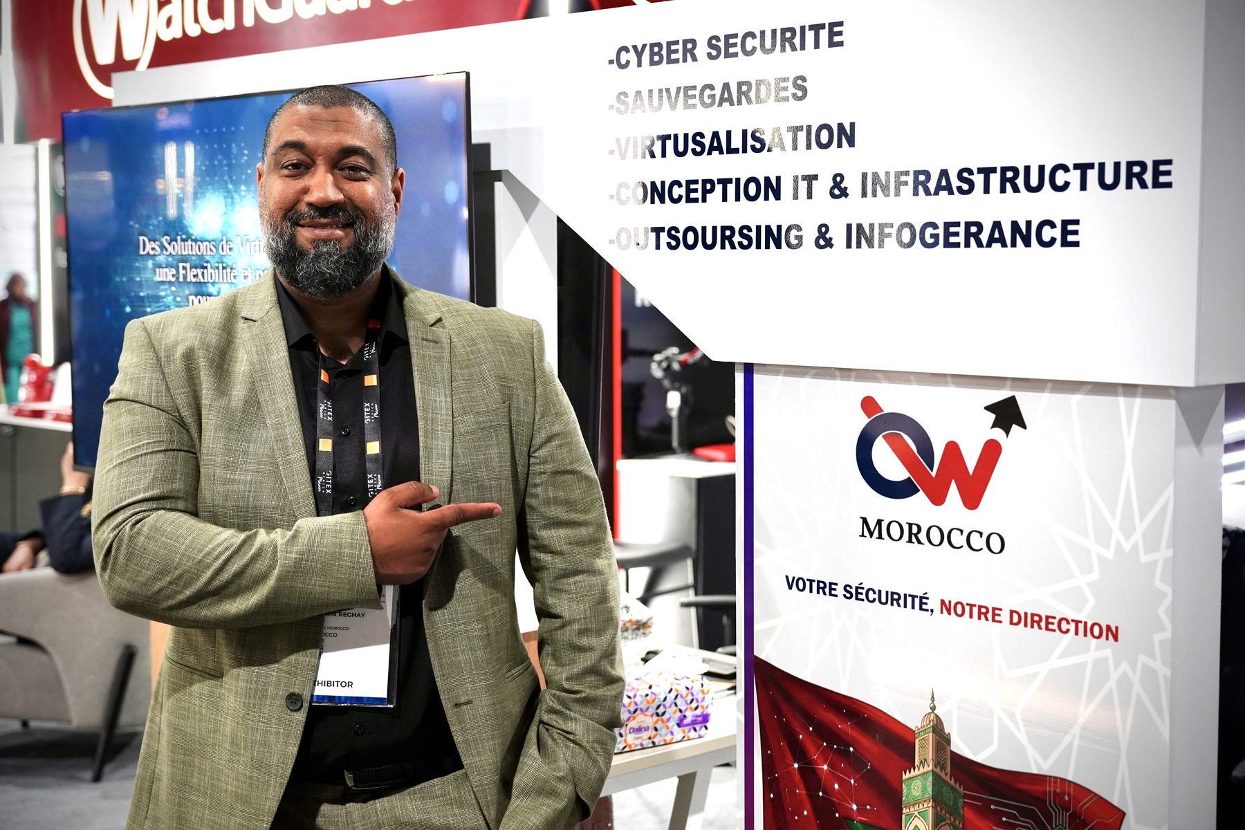 Zakaria Reghay, fondateur de ONE WAY MOROCCO, sur le stand partenaire WatchGuard